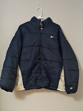 STARTER Navy Puffer Jacket with Cream Panels